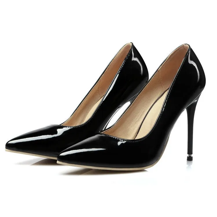Pointed Toe Patent Leather Pumps Women Stiletto High Heels Shoes 3858 High Heels To Go With Dress