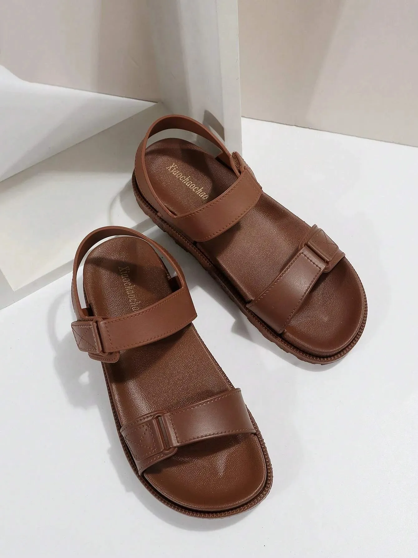 Flat Loafer Shoes SHEIN Women's Plus Size Luxurious, Soft & Hiking, Travel, Beach Sports Platform Sandals