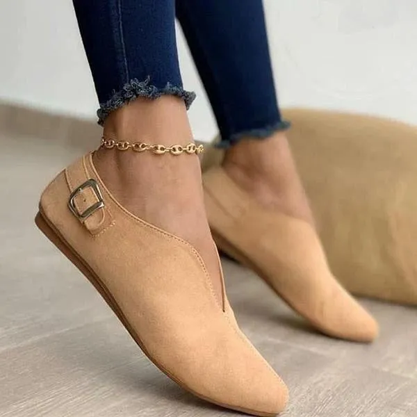 2020 Pointed Toe Suede Women Flats Shoes Woman Loafers Summer Fashion Sweet Flat Casual Shoes Women Zapatos Mujer Plus Size35-43 Designer Penny Loafers