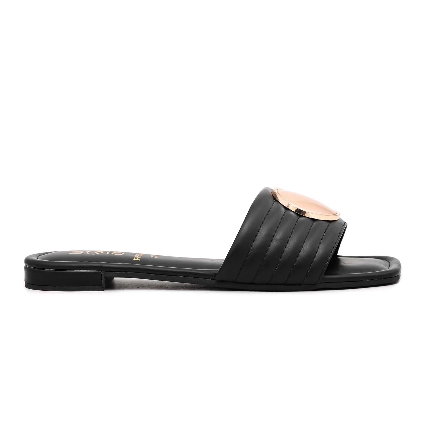 Black Formal Slipper FR8088 Slippers Pin