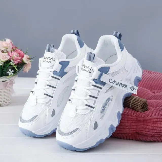 Breathable mesh platform sneakers for women Flat Golf Shoes