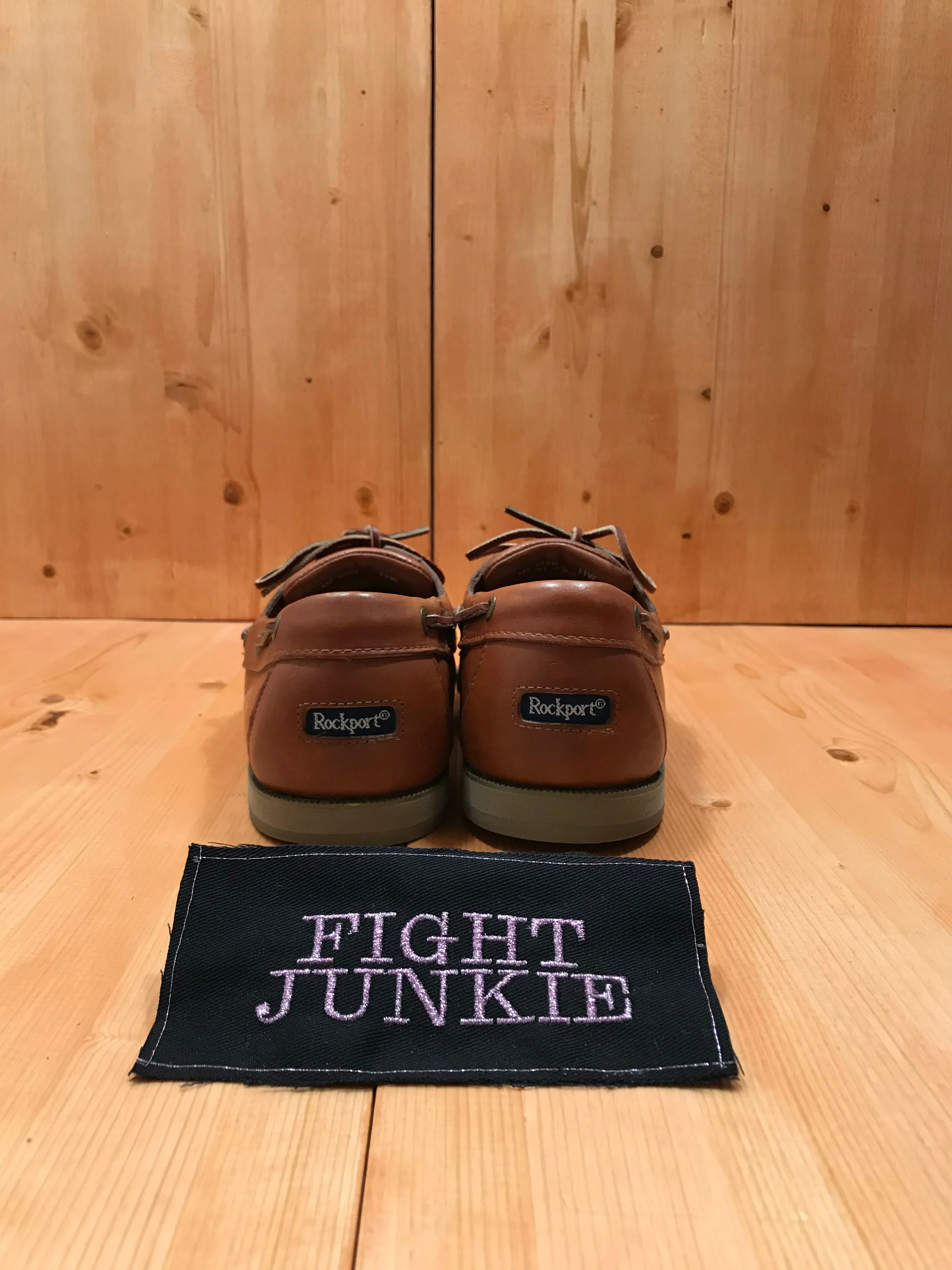 Leather Tan Loafers ROCKPORT Mens Size 11W Leather Slip On Boat Shoes Loafers