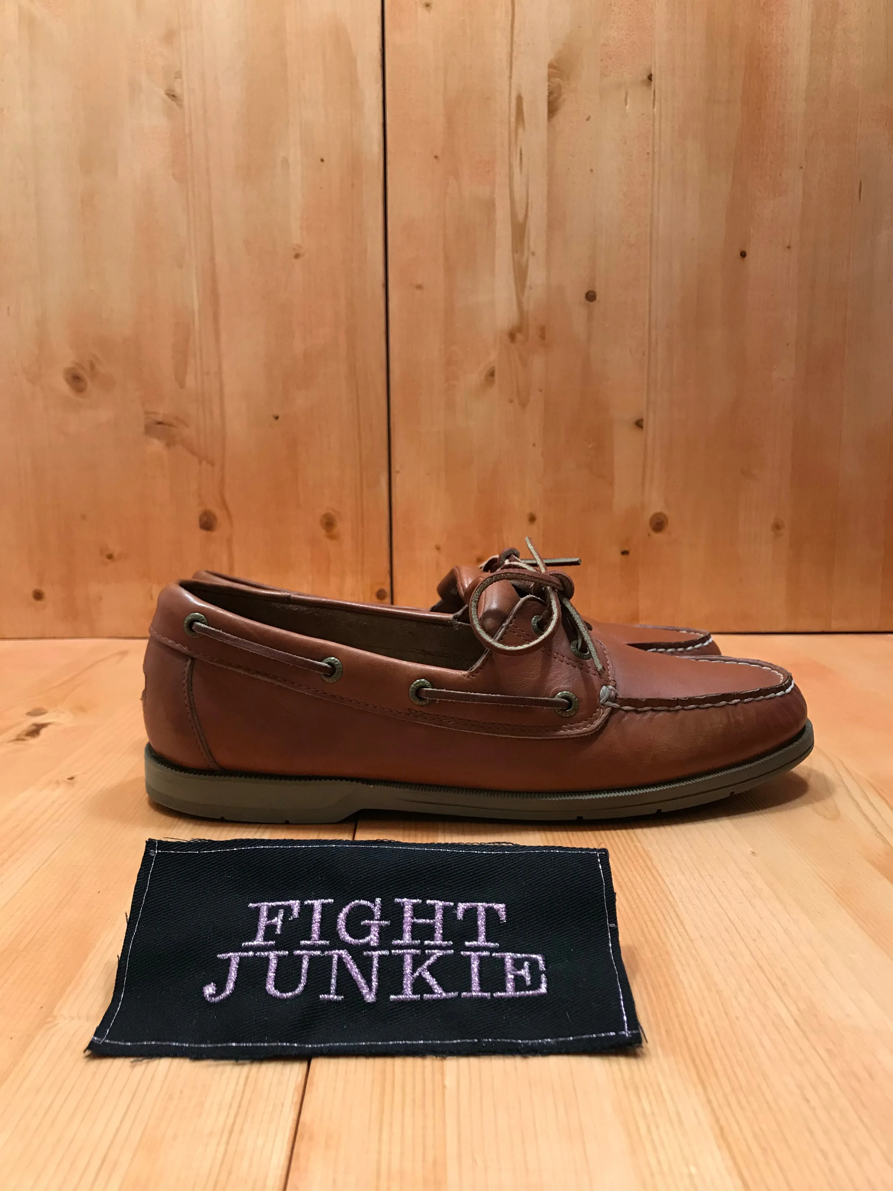 ROCKPORT Mens Size 11W Leather Slip On Boat Shoes Loafers Ae Loafers