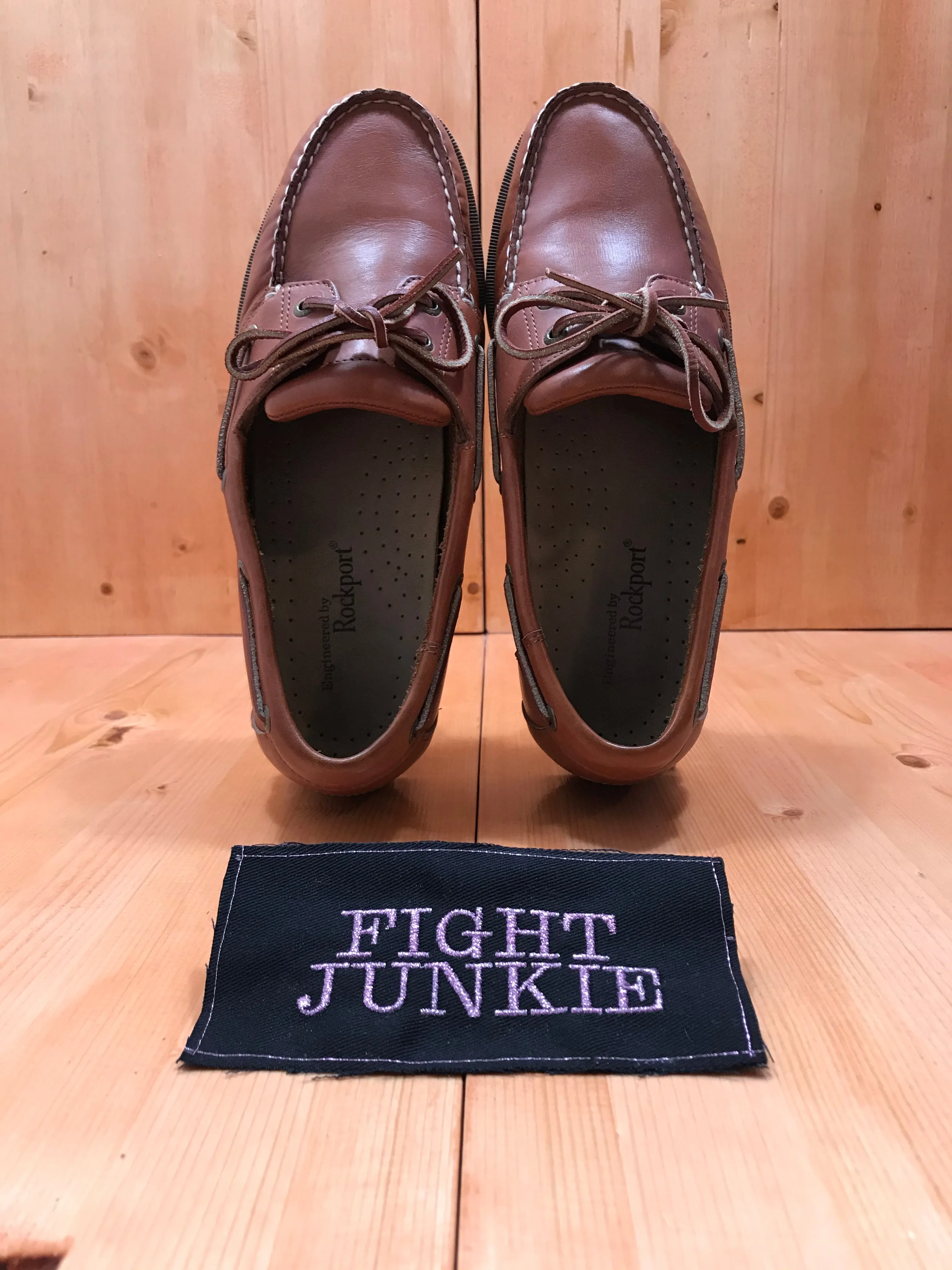 ROCKPORT Mens Size 11W Leather Slip On Boat Shoes Loafers Brown Suede Loafers