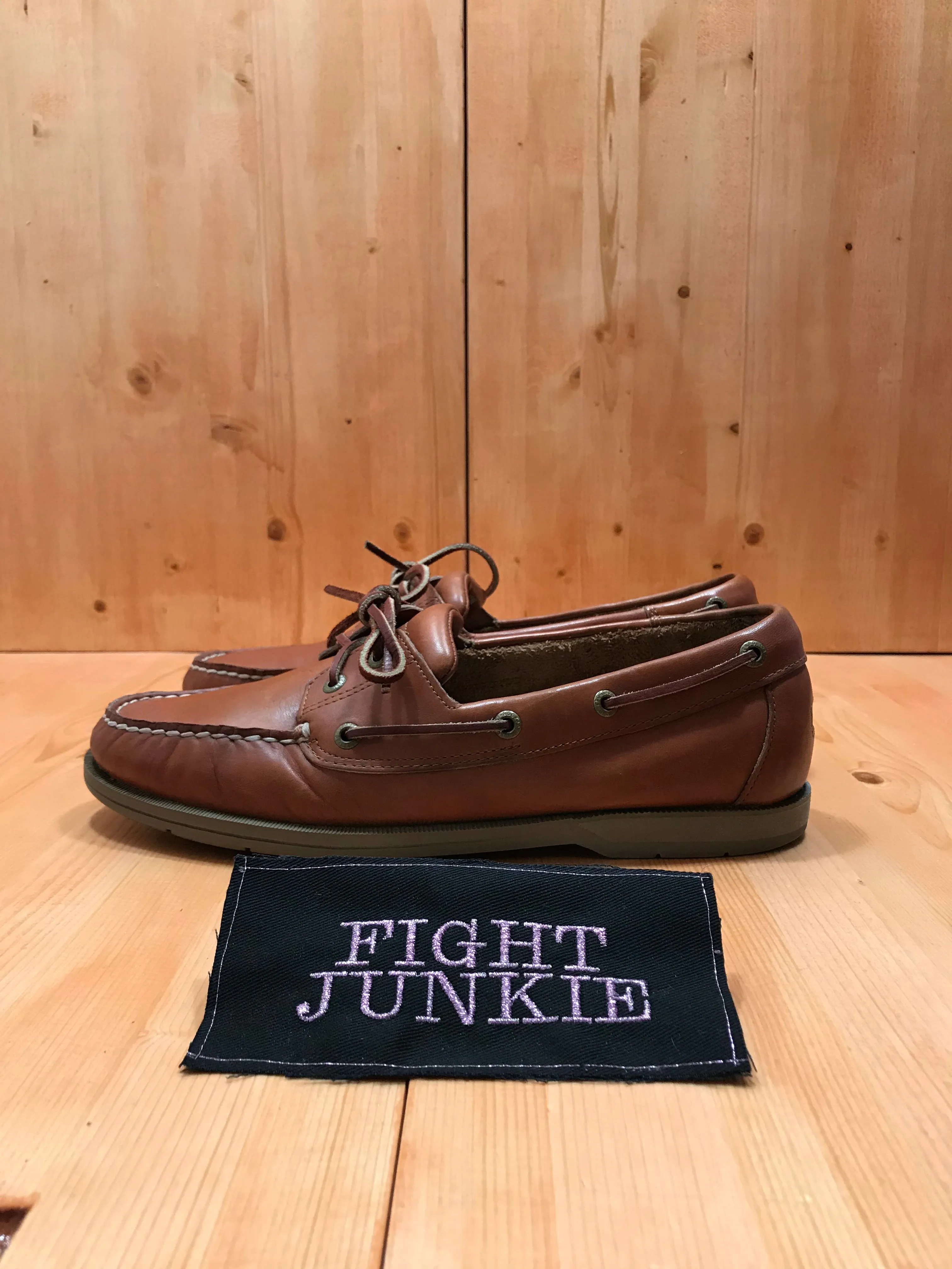 ROCKPORT Mens Size 11W Leather Slip On Boat Shoes Loafers Crockett And Jones Loafers