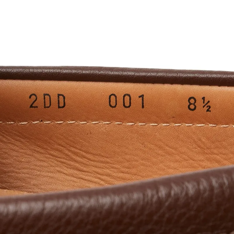 Prada Leather Loafers Brown Men Loafers Silver Buckle