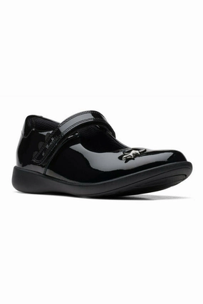 rubber Comfort arch Clarks Etch Fun K in Black Patent
