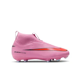 Nike Junior Superfly 10 Academy FG/MG Firm Ground/Multi Ground Soccer Cleats -Magic Flamingo/Black-Total Crimson Fg Mg Firm Ground Soccer Cleat