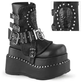 Long Lasting Work Boots 4 Inch Platform BEAR-150 Black Pu