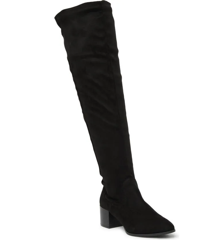 Wild Diva Catherine-06 Block Heel Over-the-Knee Boot Wide Fit Skirt With Boots