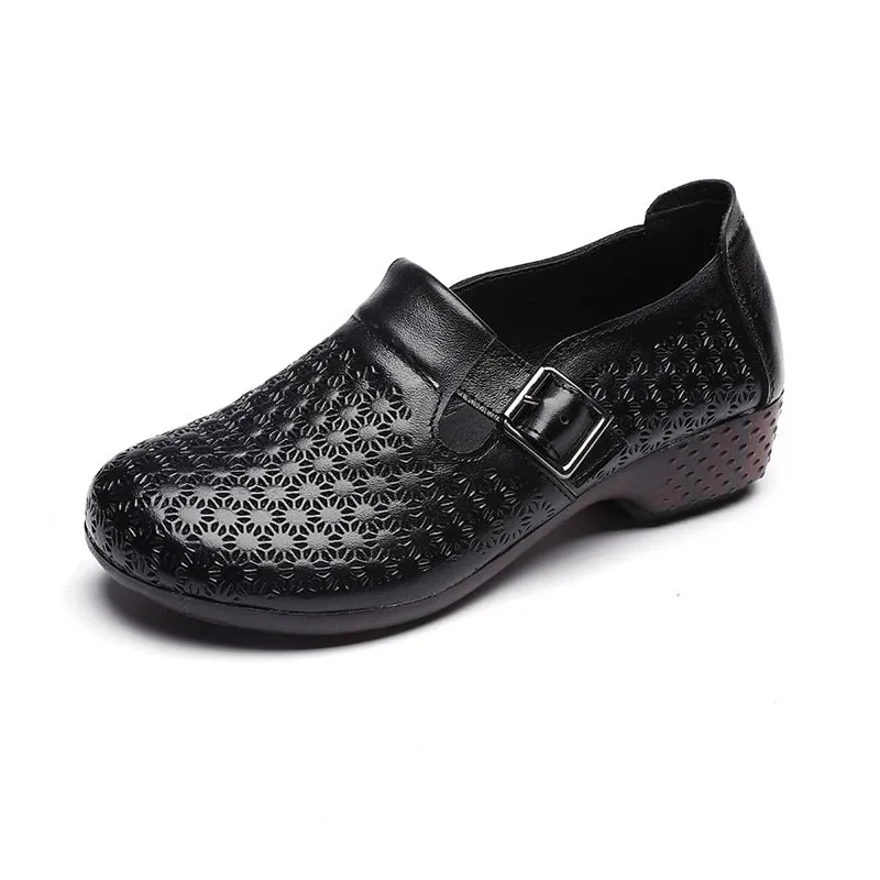 GKTINOO Spring Flat Shoes Woman 2021 Vintage Flats Women Casual Shoes Genuine Leather Soft Bottom Ladies Leather Shoes Size 41 Adding Heels To Flat Shoes