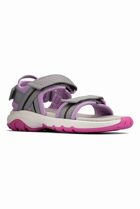 Clarks Expo Sea T girls sandal in dark Grey orthopedic