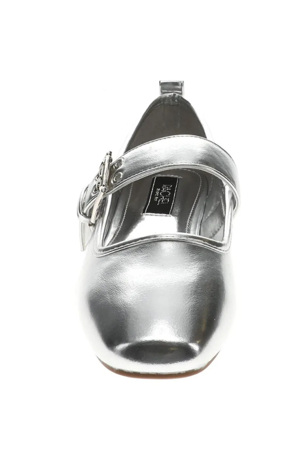 Rachel Roy Razzle Buckle Flats for Women in Silver | RAZZLE-SILVER Work Shoes Flats