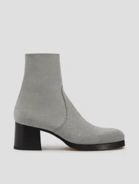 Davis Boots RAOUL 70MM PLATFORM BOOT IN GLITTER SILVER