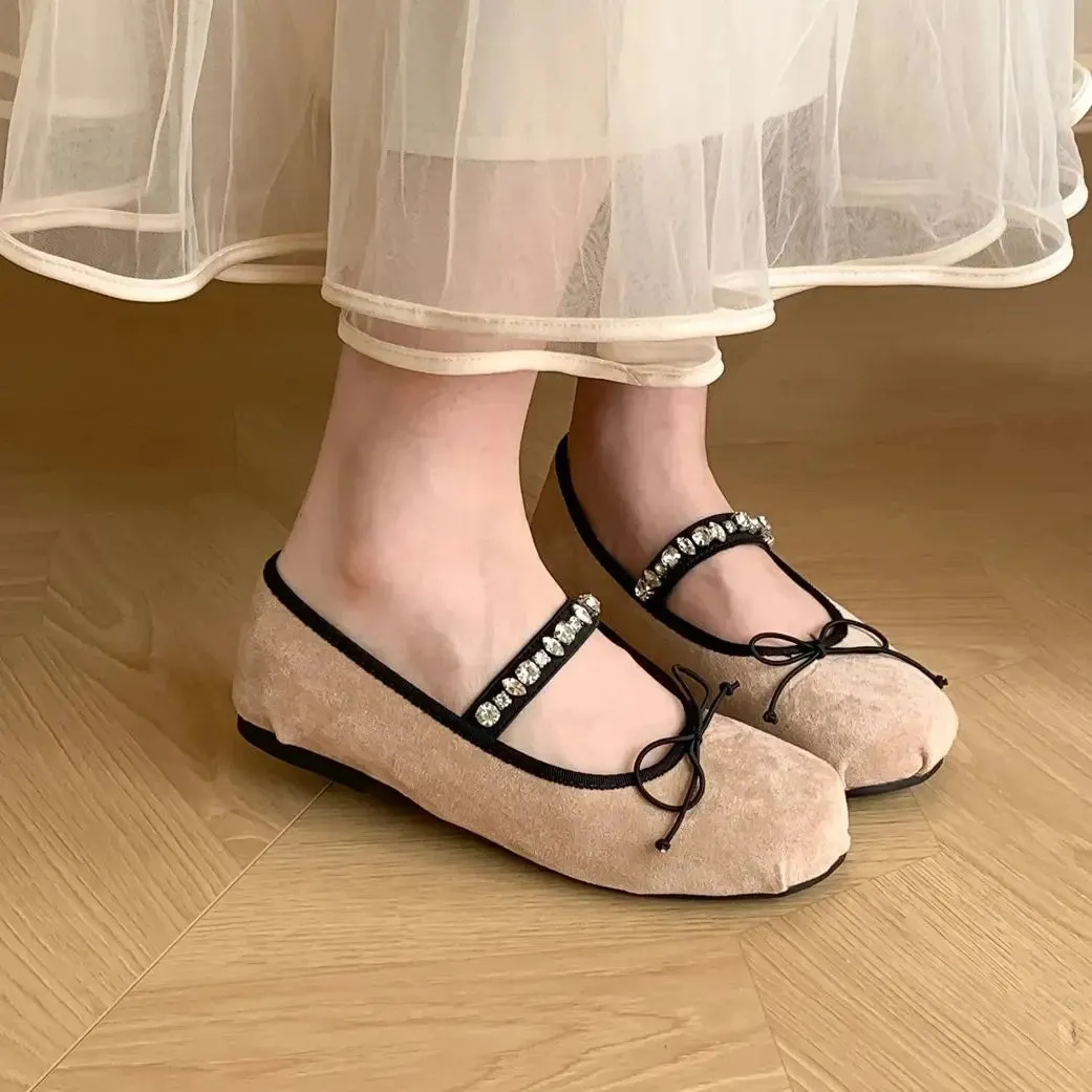 binfenxie  -  New Brand Women Flat Shoes Round Toe Shallow Slip On Ladies Casual Ballet Shoes Soft Leather Eelgant Balle Shoes Running Shoes Flat