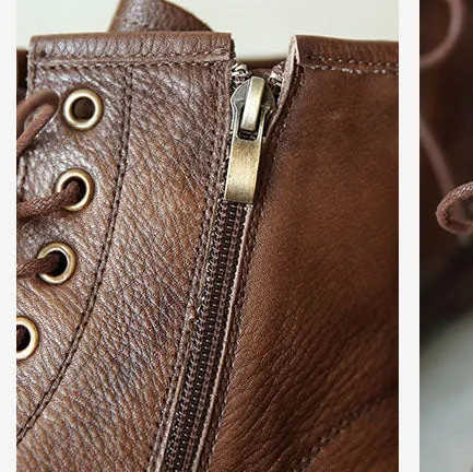 Retro Leather Seven Eyelets Lace-up Martin Boots Advantage Shoes Adidas