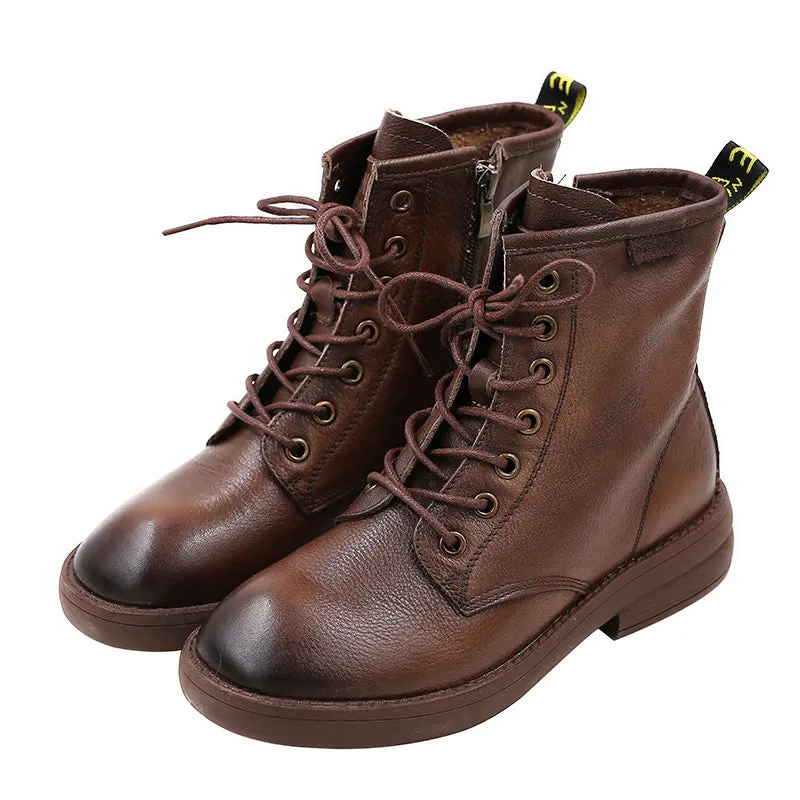 Retro Leather Seven Eyelets Lace-up Martin Boots Adidas Crosstraining Shoes