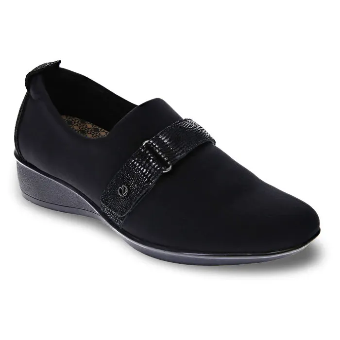 Revere Genoa Black Stretch Loafer (Women's) Soft Loafers
