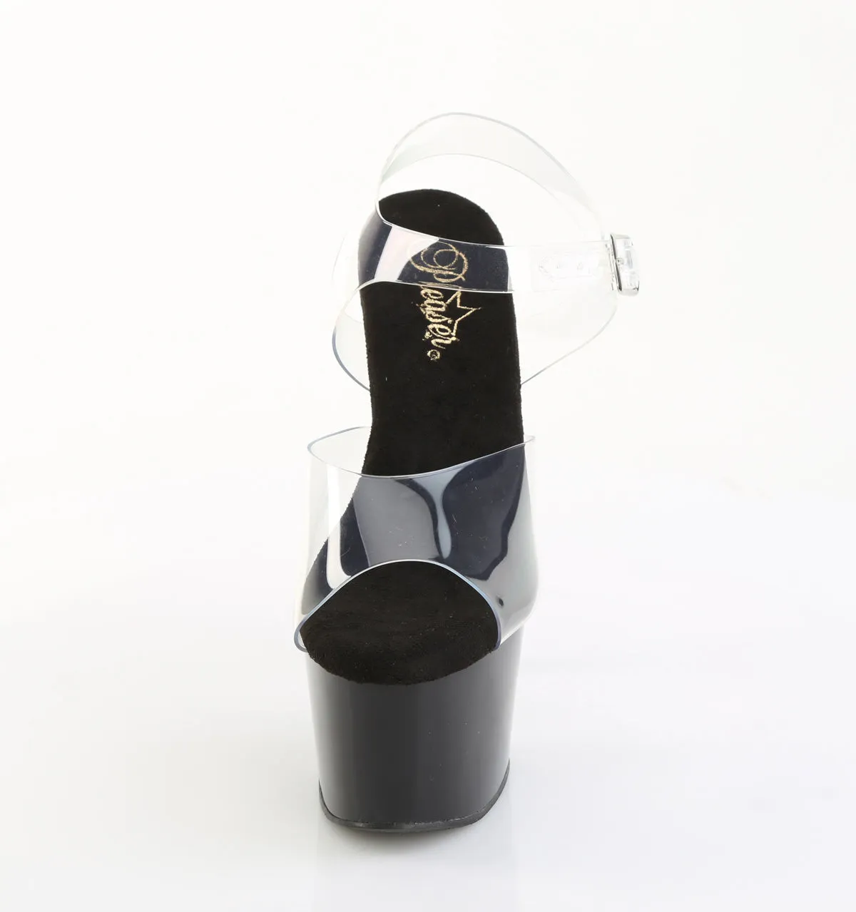 Asics Tennis Shoes For Wide Feet ADORE-708PREM Pleaser Clear/Black Sexy Platform Shoes (Pole Dancing Heels)