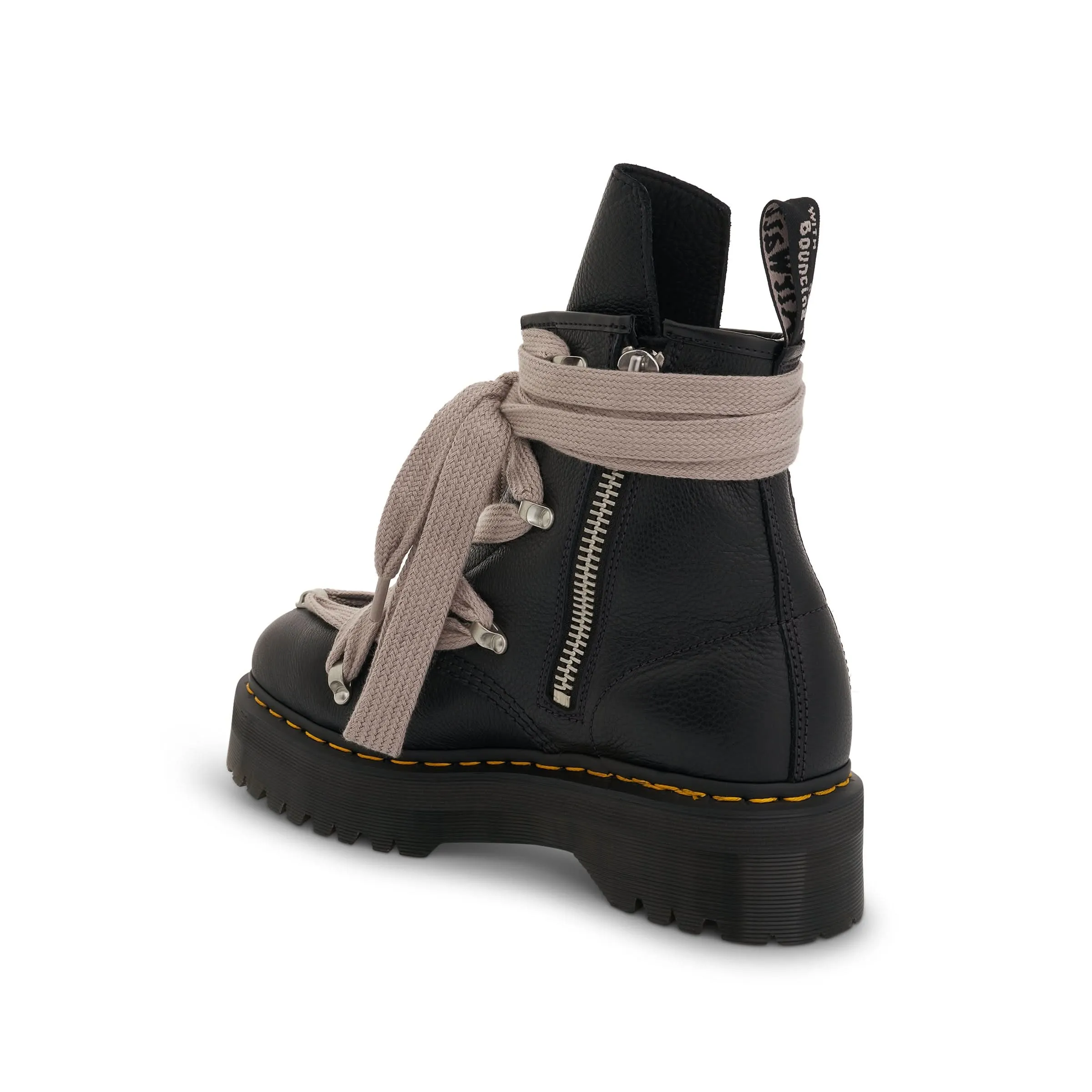 Rick Owens x Dr. Martens Quad Sole Pentagram Jumbo Lace Boot in Black Waterproof Boots Work