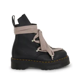 Rick Owens x Dr. Martens Quad Sole Pentagram Jumbo Lace Boot in Black Steel Toe Combat Boots
