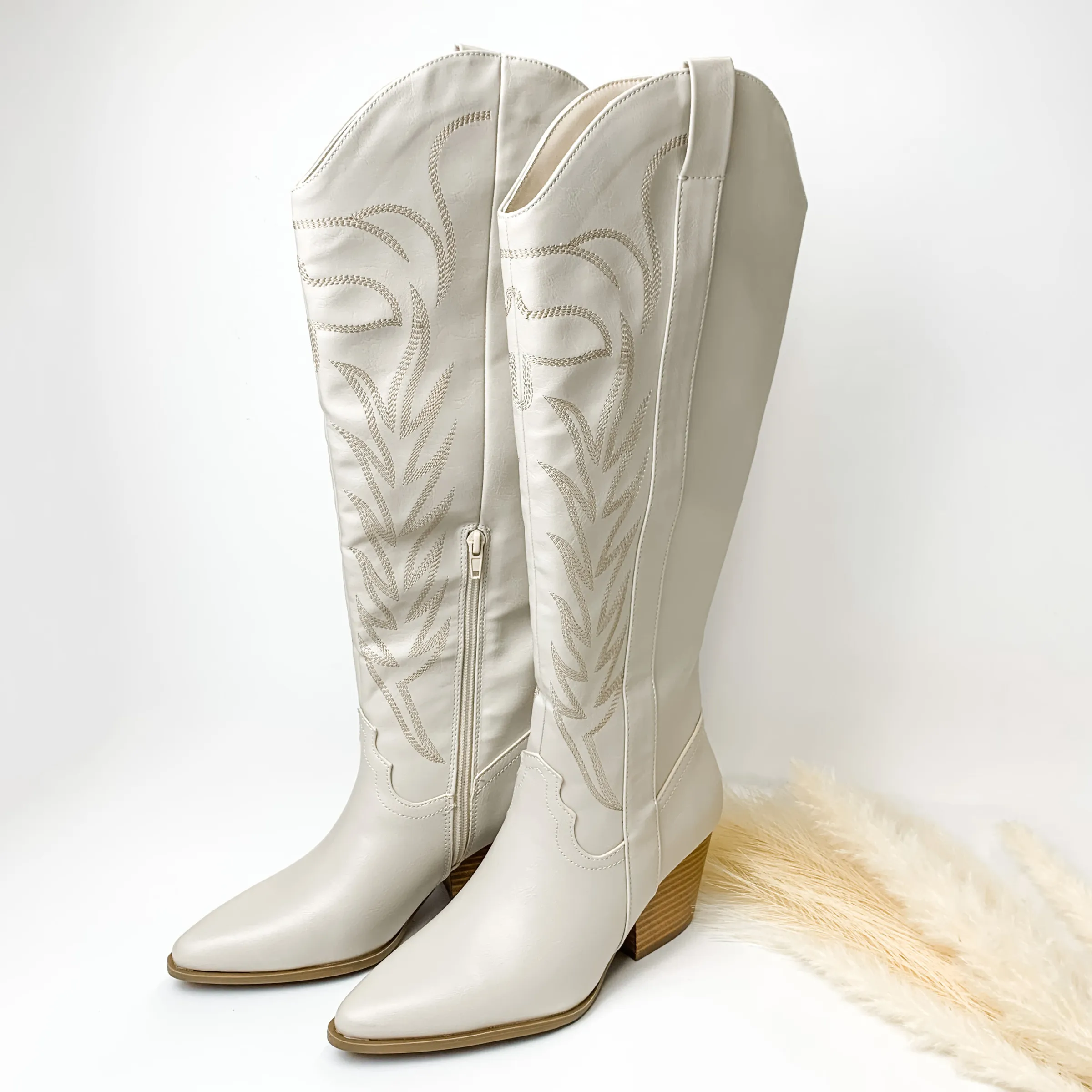 Adidas Courtflash Tennis Shoes Rodeo Ready Knee High Western Stitch Boots in Bone White
