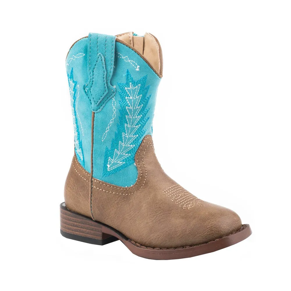 Star Western Boots Roper Toddler Billy Tan/Turquoise Boots