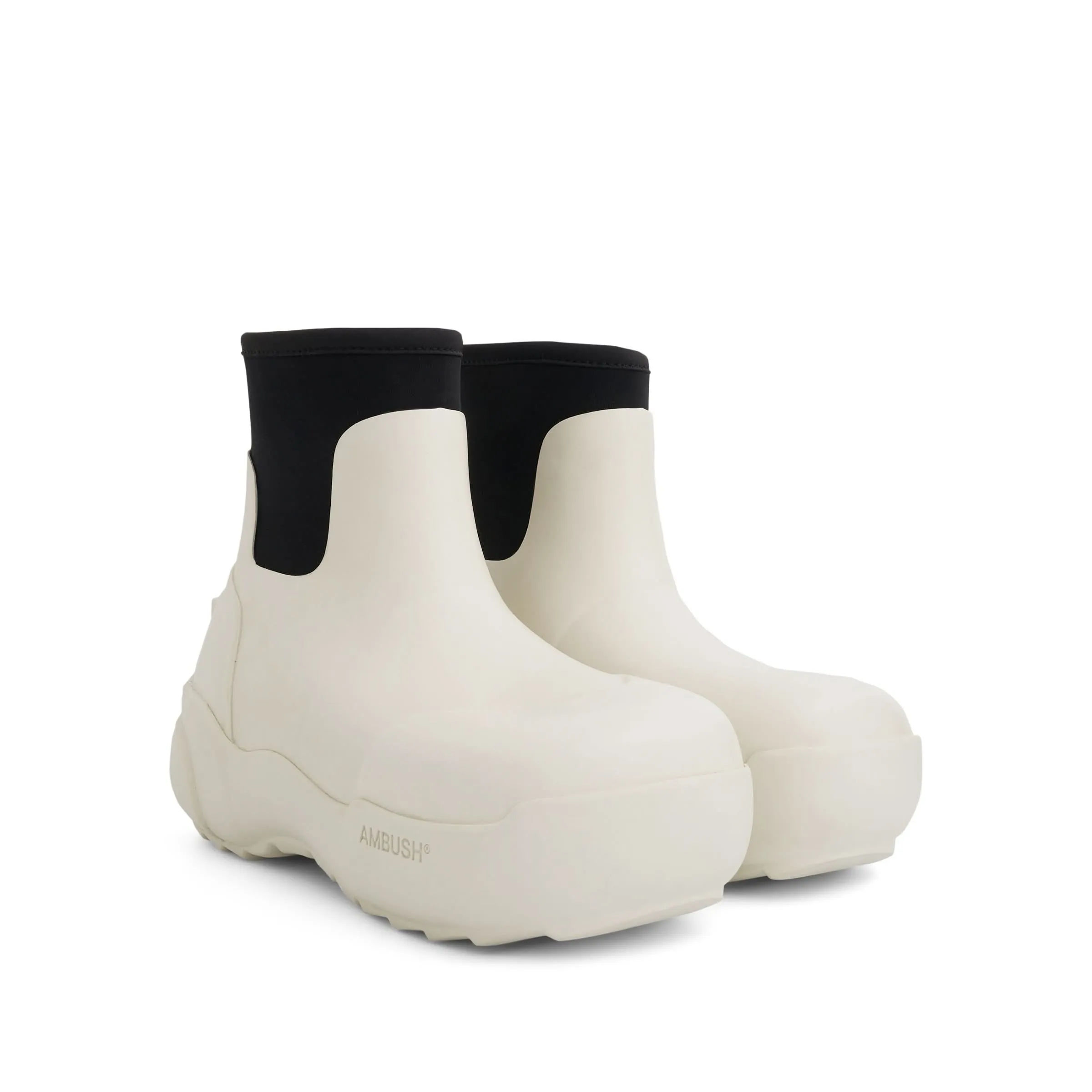Rubber Boot in White/Black Childrens Waterproof Hiking Boots