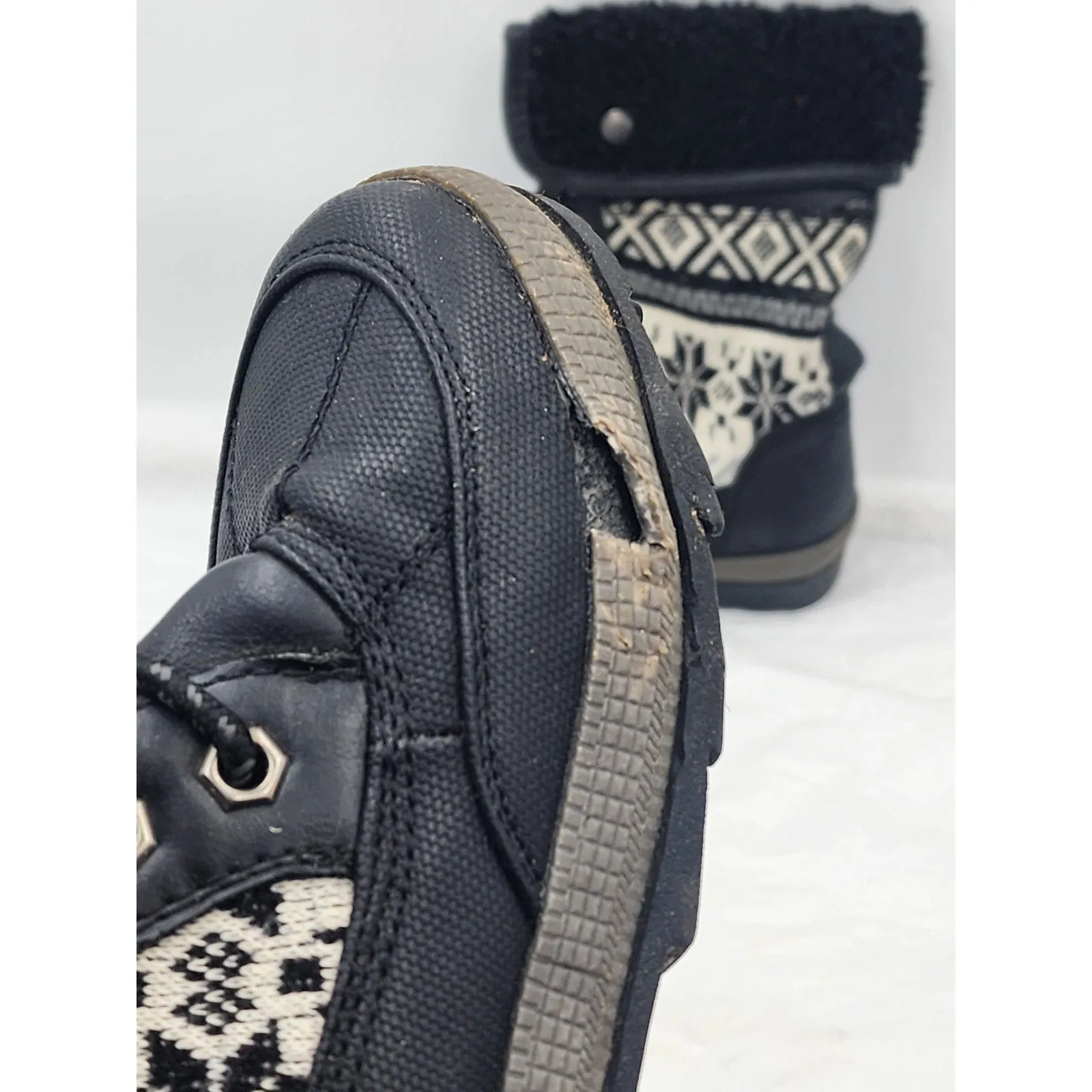 Puma Snow Alpine Boot Rue 21 Boots Women 6/7 Knit Fair Isle Style Snow Boots Fold Over Faux Fur Lining