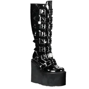 Low Cut Work Boots 5 Inch Platform SWING-815 Black Patent