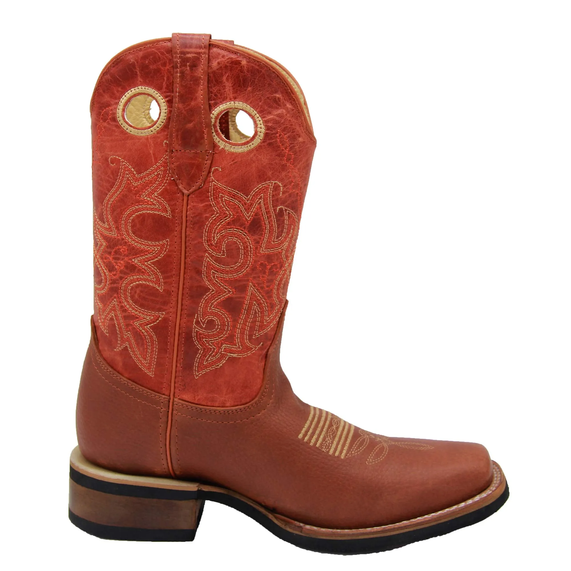 Pro Lite Work Boots Mens Genuine Leather Cowboy Square Toe Rodeo Boots with Free Belt