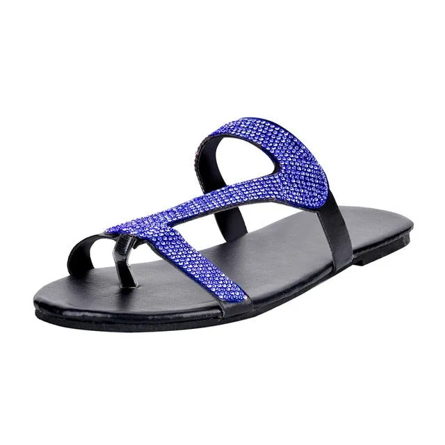 Sandals Women Bright Diamond Casual Outdoor Travel Flip Flop Beach Shoes Women Non-slip Slippers Shoes Woman Dropshipping Slippers Definition