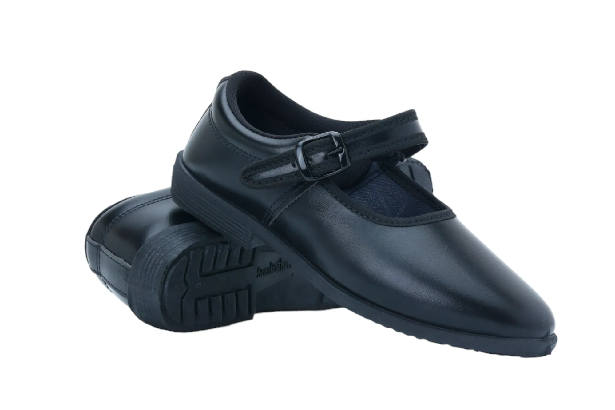 School Shoes Girls (Black 9-10 Yrs) 59909 Wingtip Dress Boots