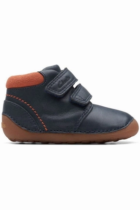 Wedge Sole Glossy Finish Clarks Tiny Play Toddler navy