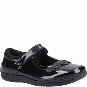 Hush Puppies Christina Patent Senior School Shoes Slip On Style