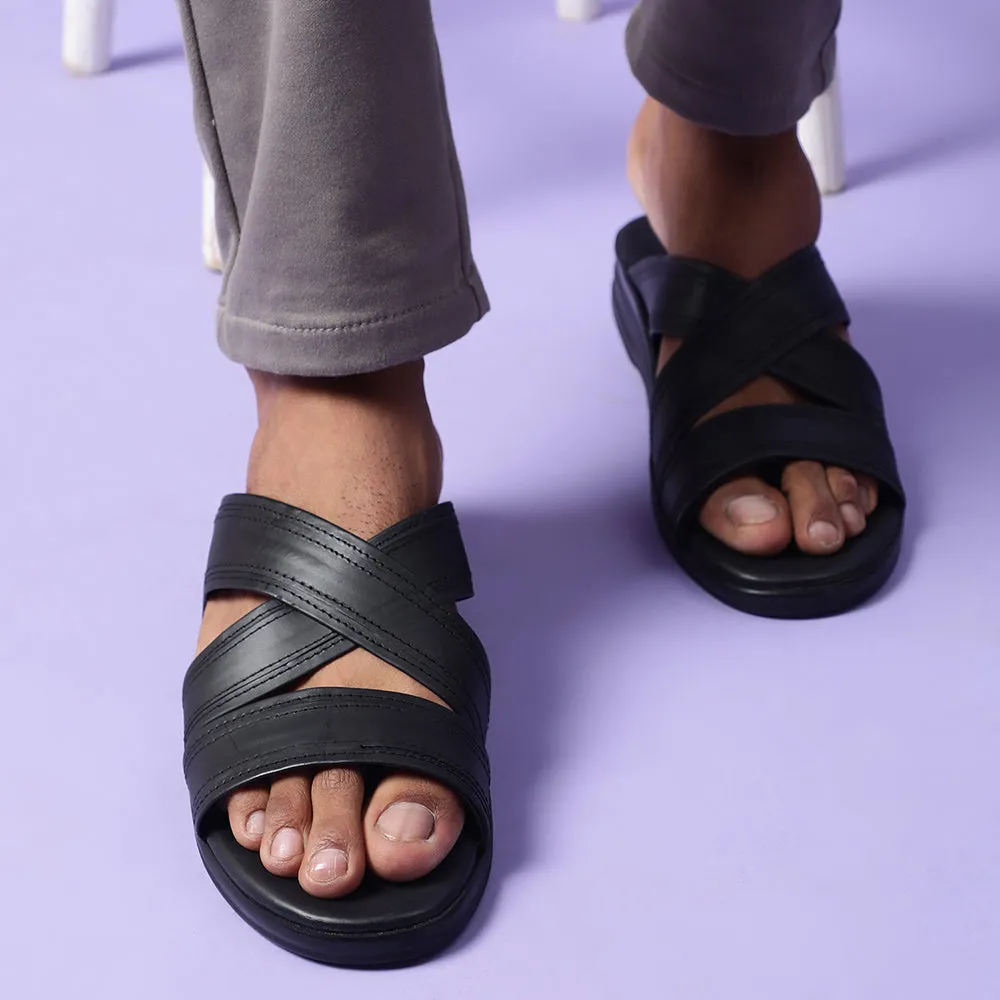 Coolers Casual (Black) Slippers For Men 7123-61 By Liberty Blippi Slippers