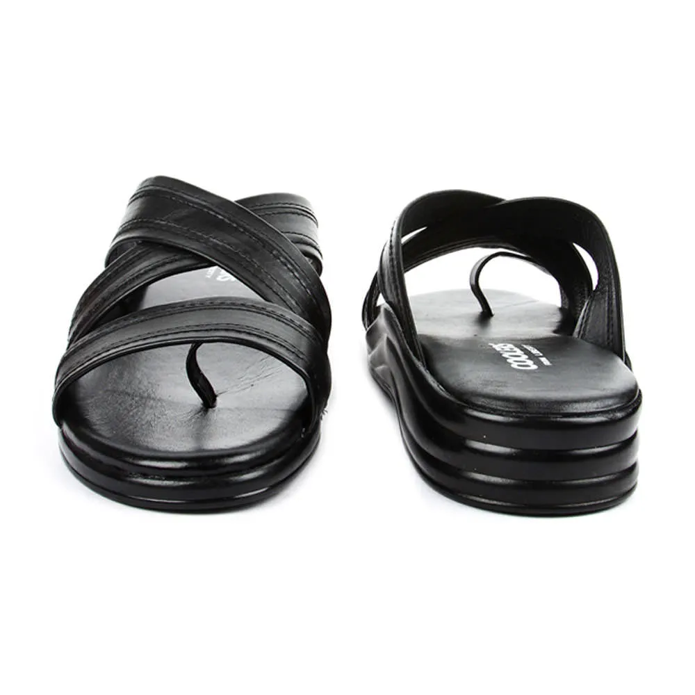 Closed Toe Slides Shoes Coolers Casual (Black) Slippers For Men 7123-61 By Liberty