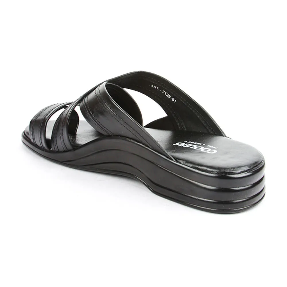 Coolers Casual (Black) Slippers For Men 7123-61 By Liberty Cushion Slide