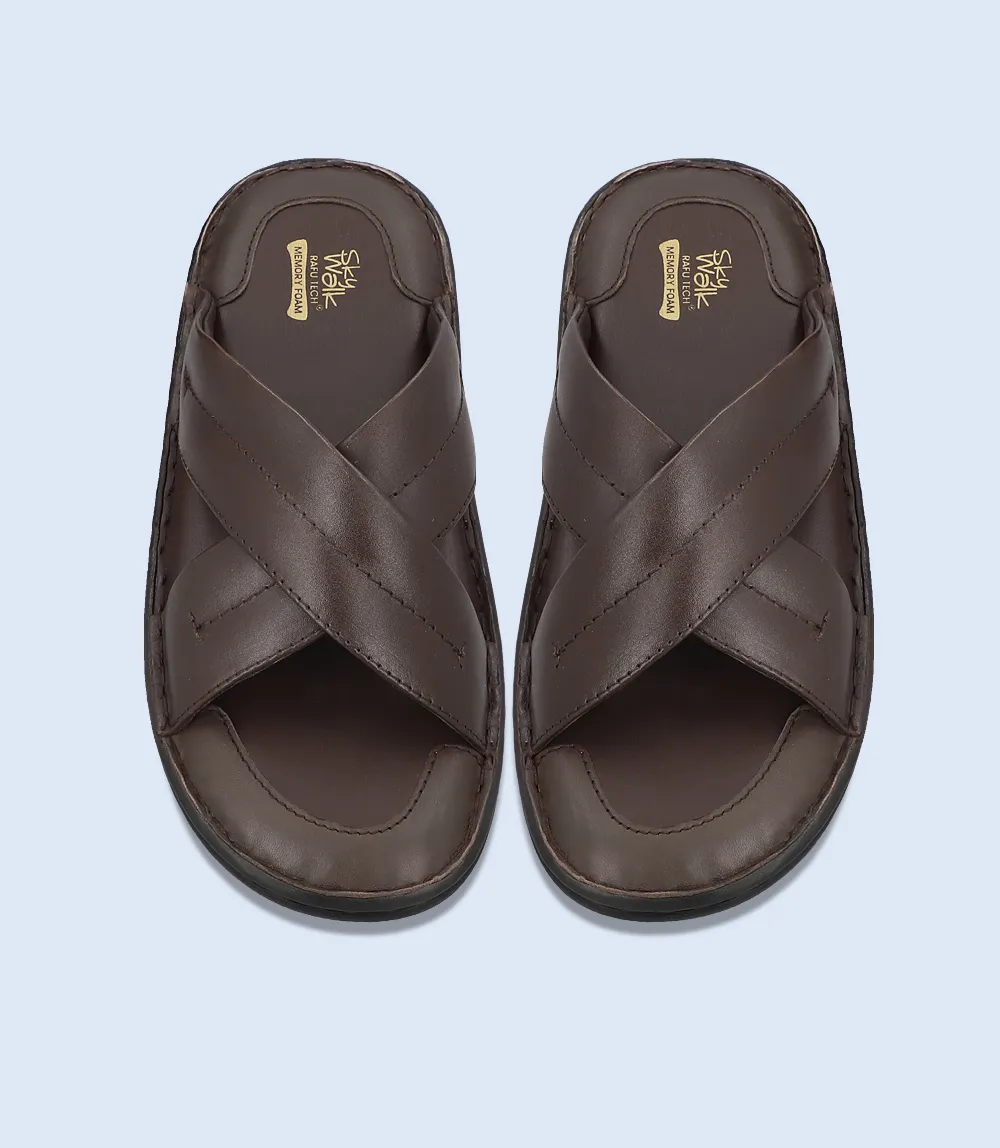 Stretch Slippers BM5904-BROWN-Men Comfort Slipper