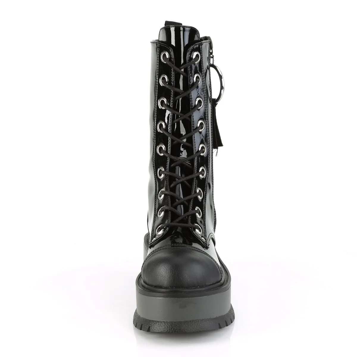2 Inch Platform SLACKER-220 Black Patent Best Work Boots For Digging