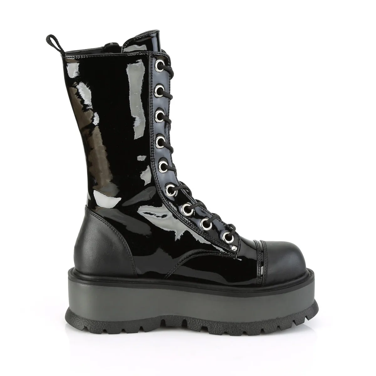 Difference Between Hiking Boots And Work Boots 2 Inch Platform SLACKER-220 Black Patent