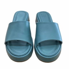 Sandals Heels Platform By A New Day In Blue, Size: 7.5 Tropical Leaf Fresh Touch