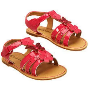 Koala Kids Girls' Flower/Butterfly Patent Hard Sole Sandals Open Toe Sandals With Heels