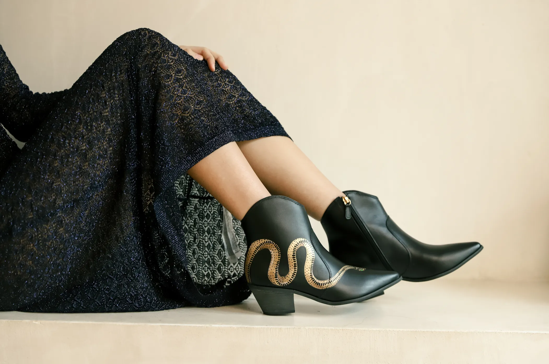 Serpent Black Cowboy Boot Adidas Running Shoes Nearby