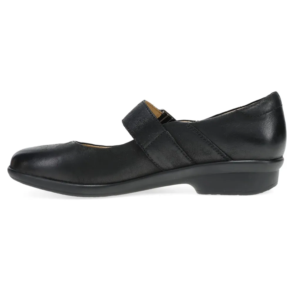 Slip On Dress Shoe Dansko Collette Black Burnished Nubuck Mary Jane (Women's)