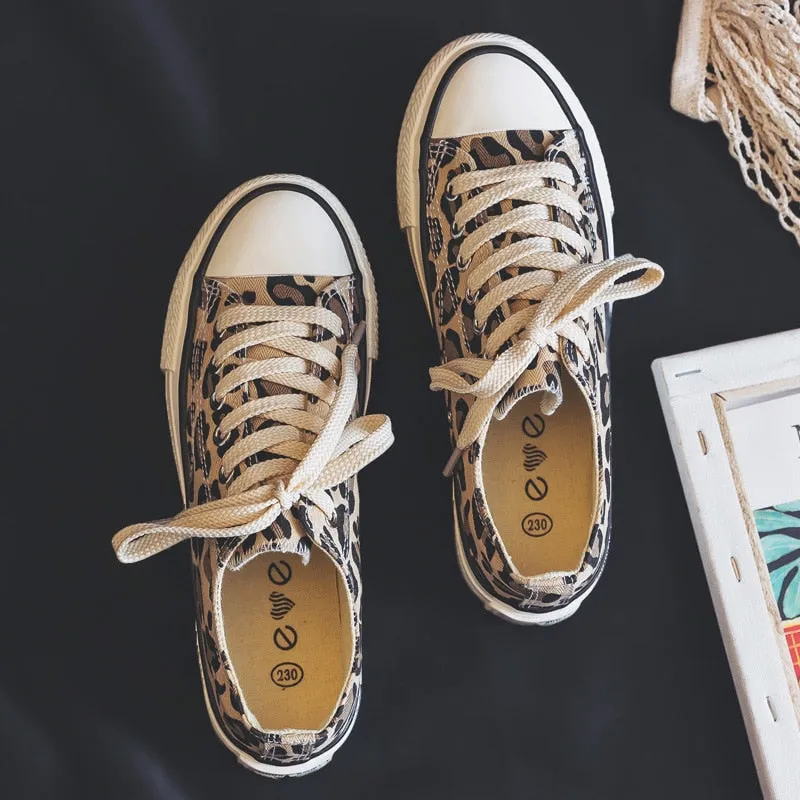 Futuristic High Heels Shoes High Top Leopard Breathable Children Canvas Shoes Women Parent-child Shoes