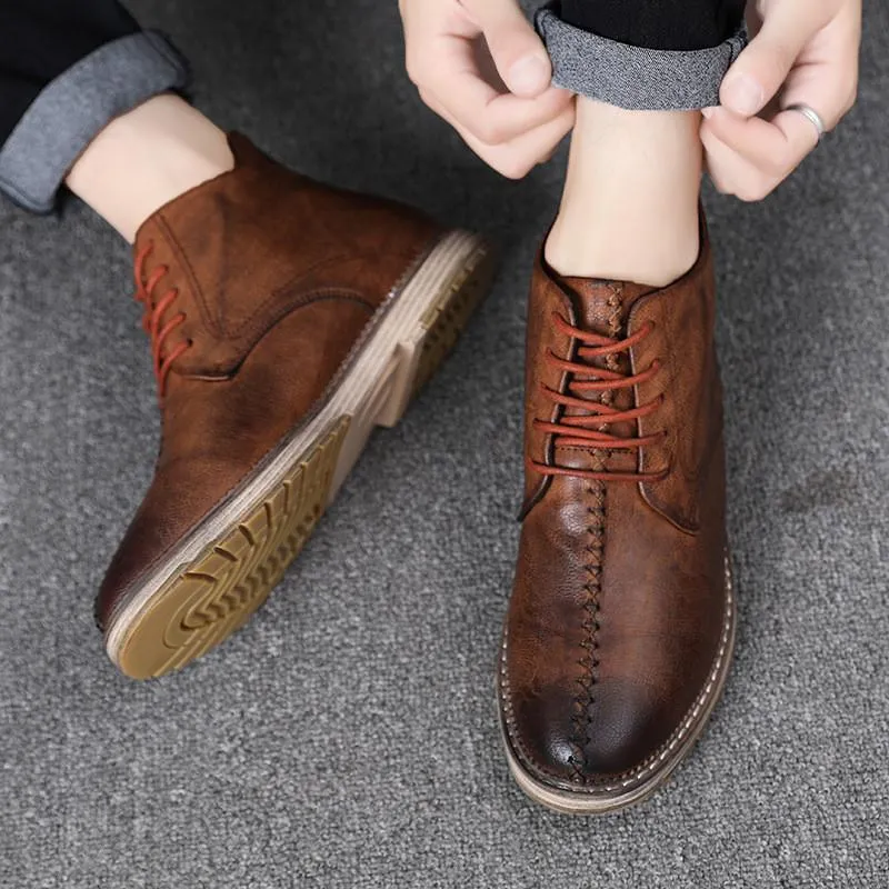 Boots And Barkley Shoes - Men's Vintage Leather Martin Boots