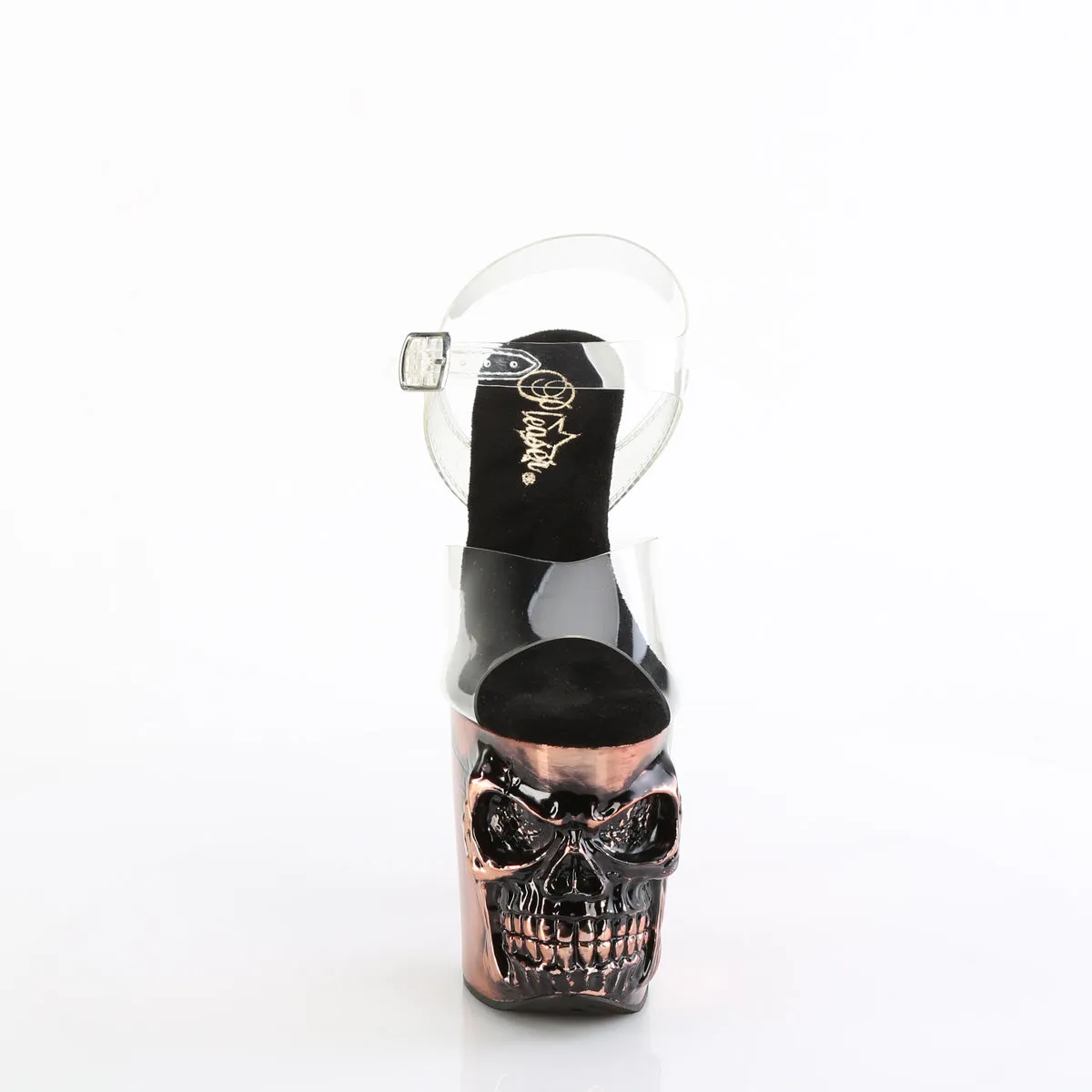 RAPTURE-808-LT Pleaser Clear/Satin Copper Chrome Sexy Platform Shoes (Pole Dancing Heels) Asics Track Shoes Spikes