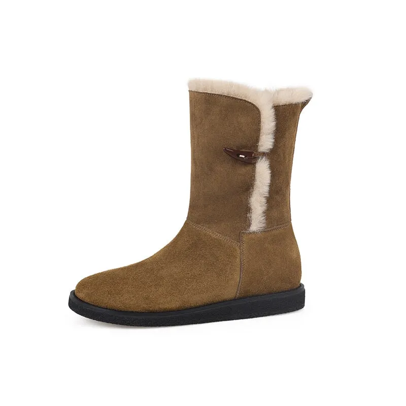 Women's Snow Boots for Cold Winter Retro Leather Mid Calf Boots in Brown/Khaki/Coffee The North Face Chilkat 400 Insulated Snow Boot