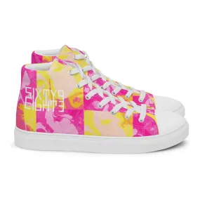 Sixty Eight 93 Logo White Marble #1 Women's High Top Shoes High Heels And Lingerie